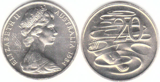 1984 Australia 20 Cents (Platypus) Mint Sets only A002228